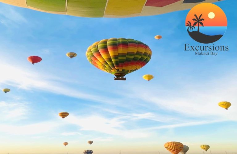 Hot Air Balloon from Makadi flying over Luxor temples at sunrise